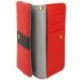 Funda premium diseño linea de color y tarjetero para - tianhe h920j - roja