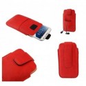 Funda piel sintetica con por velcro y bolsillo delantero para - THL W8S - Roja