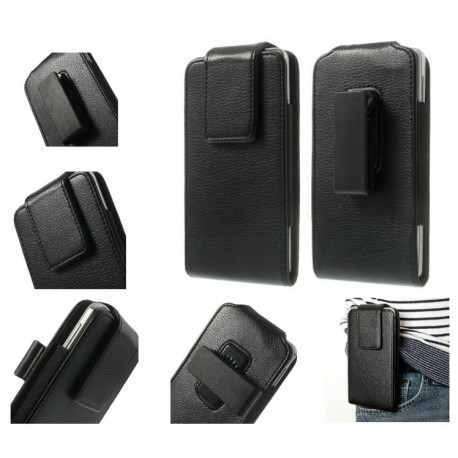 Funda cinturon con clip giratorio 360º piel sintetica para - THL W5 - Negra