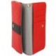 Funda premium diseño linea de color y tarjetero para - thl w200 / w200s - roja