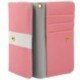 Funda premium diseño linea de color y tarjetero para - thl w200 / w200s - rosa