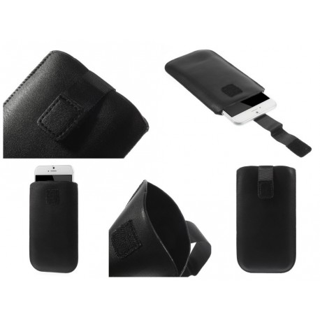 Funda piel sintetica con lazo y cierre por velcro para thl w200 / w200s negra