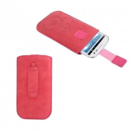 Funda diseño circulos pasador cinturon cierre velcro para thl w200 / w200s rosa