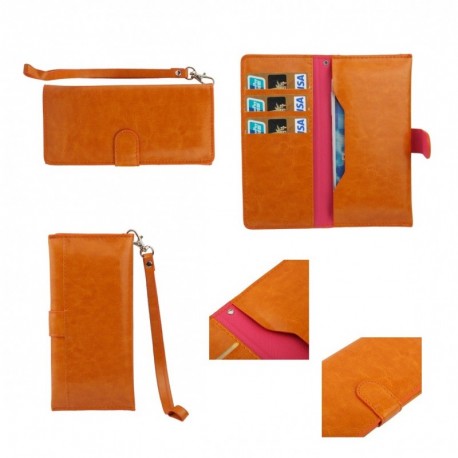 Funda con tarjetero y cierre por iman para - thl w100 / thl w100s - naranja