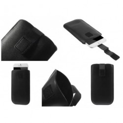 Funda piel sintetic con lazo y cierre por velcro para thl w100 thl w100s negra