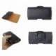 Funda cinturon clip horizontal piel sinte lisa para thl w100 thl w100s - negra