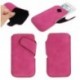 Funda piel sintetic con cierre por velcro lateral para thl w100 thl w100s rosa