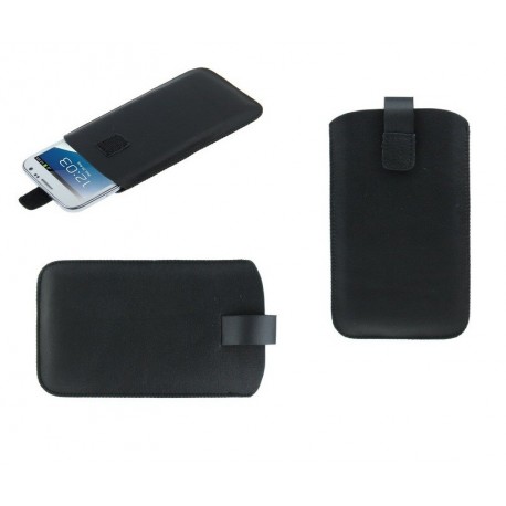 Funda piel sintetic con lazo y cierre por velcro para thl t200 thl t200c negra