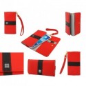 Funda premium diseño linea de color y tarjetero para thl t100 / thl t100s roja