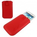 Funda diseño lineas pasador cinturon cierre velcro para thl t100 thl t100s roja