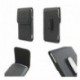 Funda cinturon con clip metalico vertical piel sintetica para Tecno P5 - Negra
