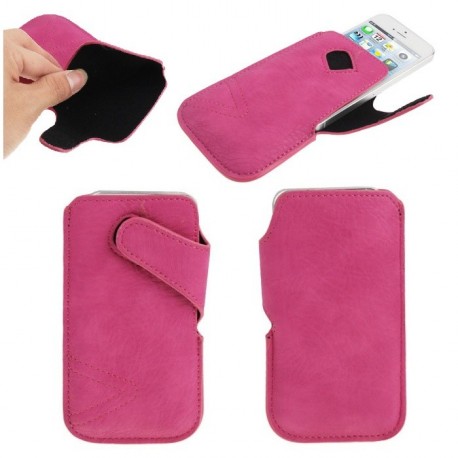 Funda piel sintetica con cierre por velcro lateral para - tianhe i9377 - rosa