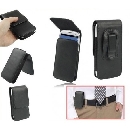 Funda cinturon con clip vertical piel sintetica premium para - tianhe i5 - negra