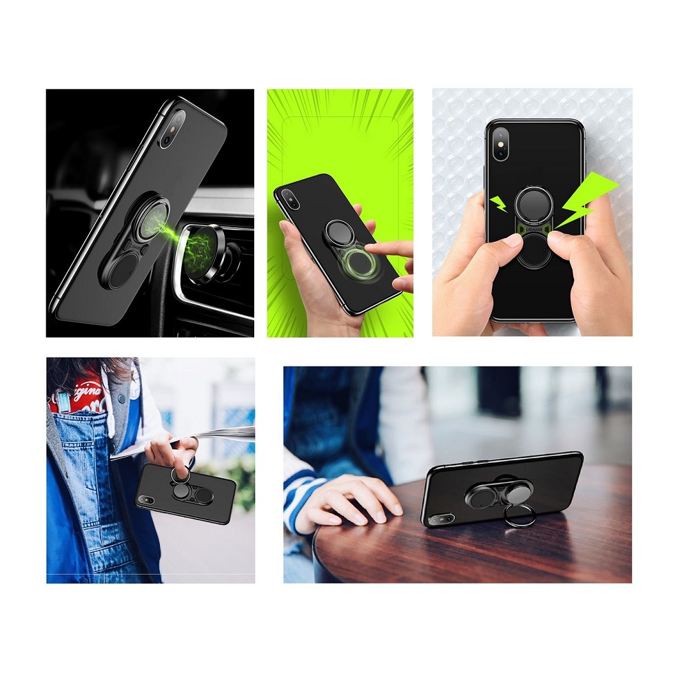 Holder Ring to Eliminate Anxiety Explodes the Plastic Bubbles with your Push Button and Rotates the Wheel for Xiaomi Redmi Note 8T (2019) - Black