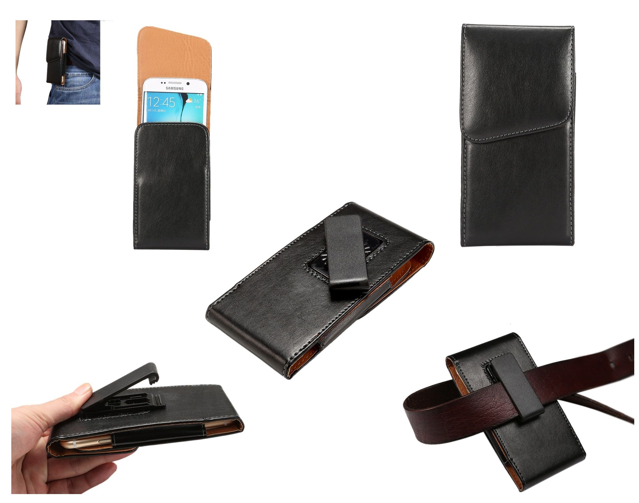 Executive Case 360 Swivel Belt Clip Synthetic Leather for BBK Vivo U3 (2019) - Black