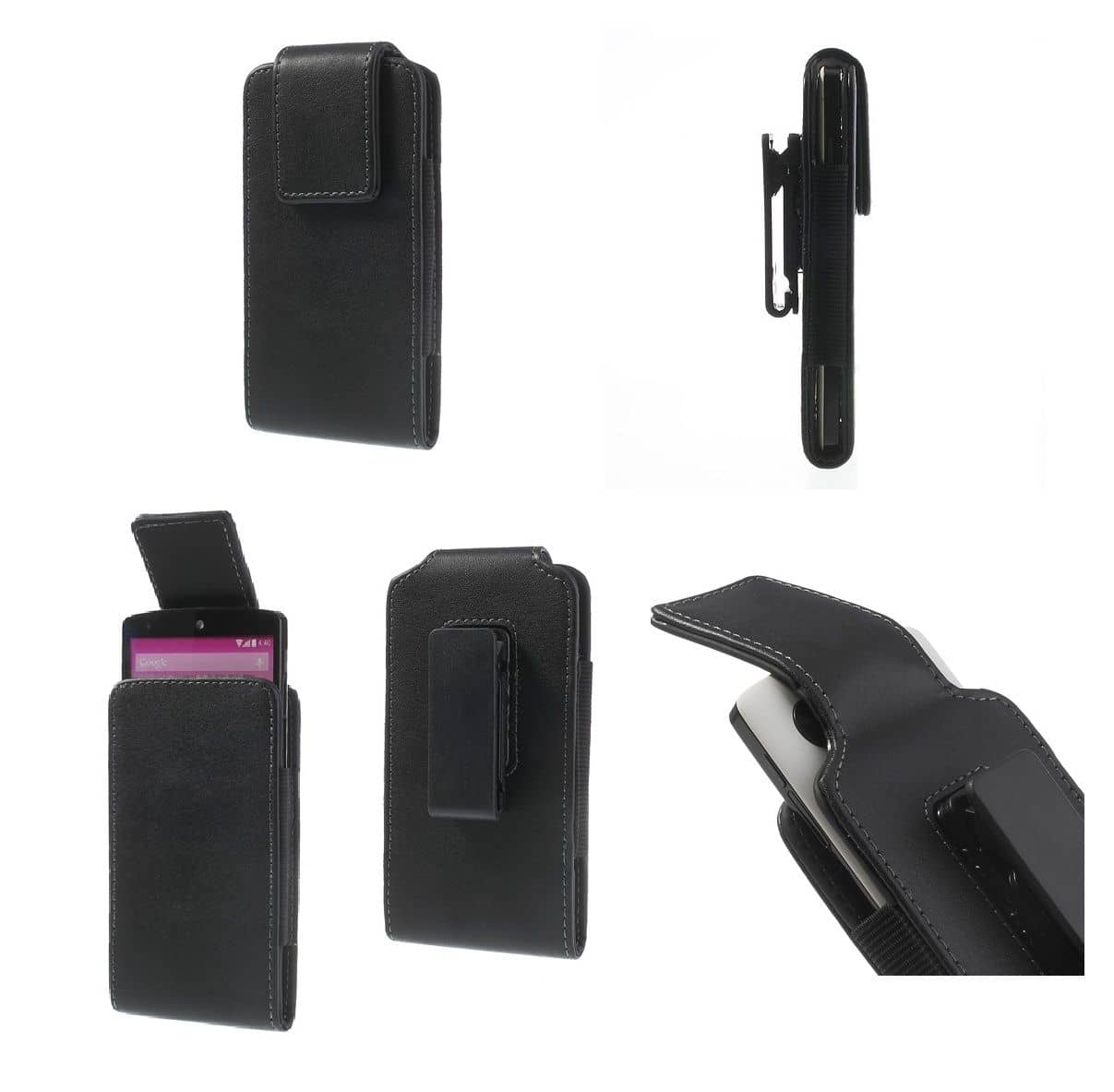 Magnetic holster case belt clip rotary 360 for Walton Primo EF9 (2019) - Black