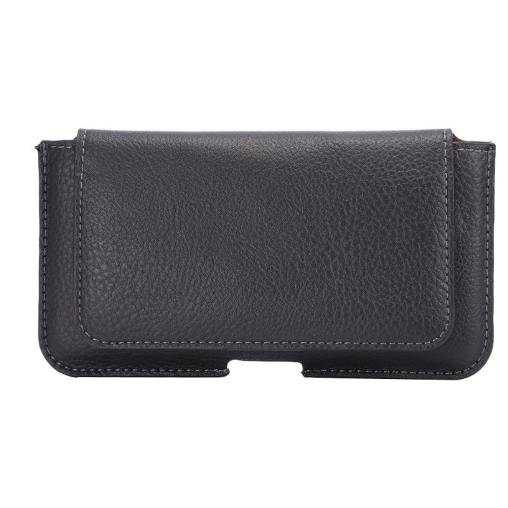 New Design Leather Horizontal Belt Case with Card Holder for HISENSE INFINITY E30SE (2020) - Black