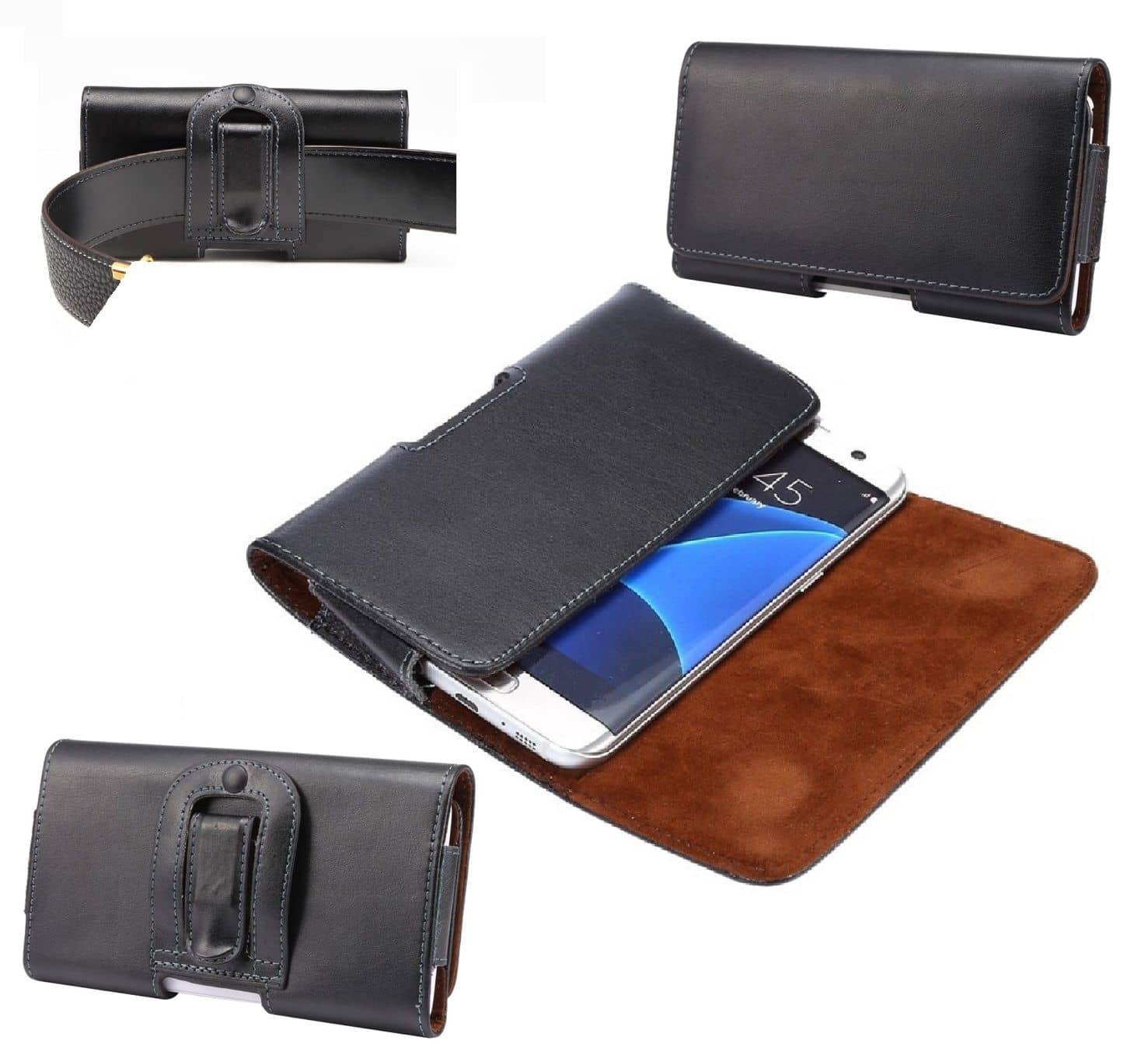 Case Belt Clip Genuine Leather  Horizontal Premium for Oppo A31 (2020) - Black