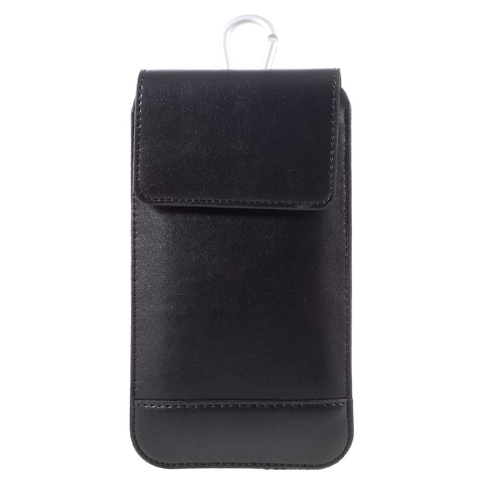 Belt Case Cover Vertical Double Pocket for HTC Wildfire E (2019) - Black