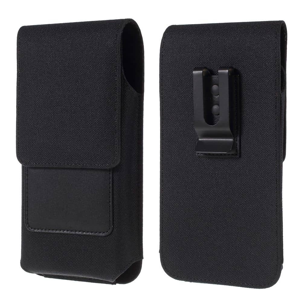 New Design Case Metal Belt Clip Vertical Textile and Leather for Huawei Mate 30 Pro (2019) - Black