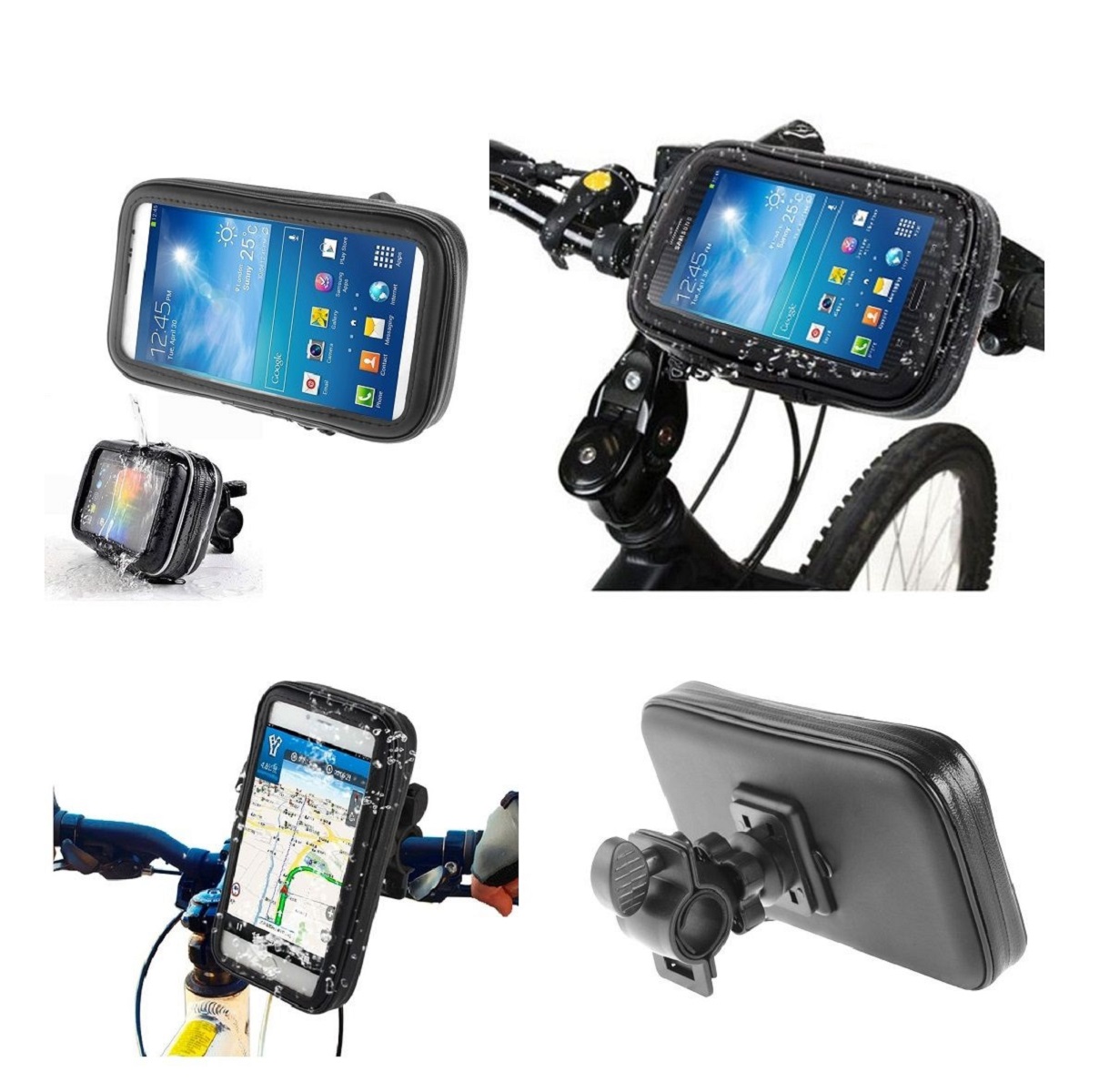 Professional Support for Bicycle Handlebar and Rotatable Waterproof Motorcycle 360º for Nokia 800 Tough (2019) - Black