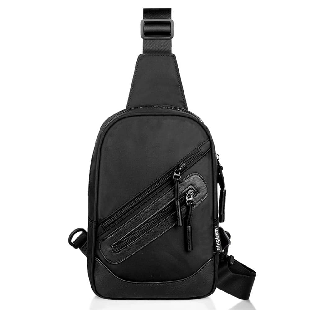 Backpack Waist Shoulder bag Nylon compatible with Ebook, Tablet and for VIVO Y3 (2019) - Black