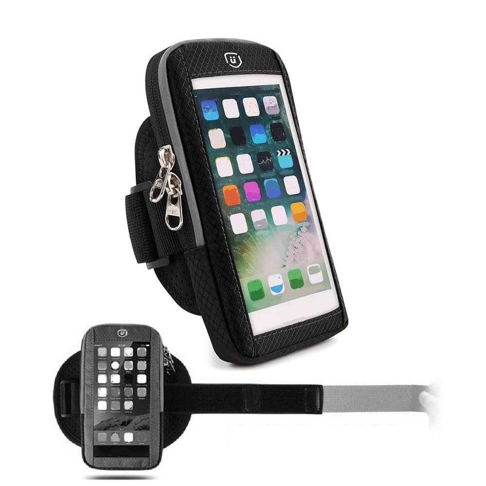 Waterproof Reflective Armband Case with Touchscreen with 2 Compartments Sport Running Walking Cycling Gym for Vivo Y91 MT6762 (2019)