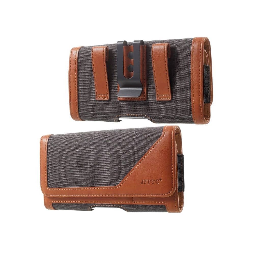 Case Metal Belt Clip Horizontal Design Textile and Leather for LAVA BENCO IRIS 59 (2020)