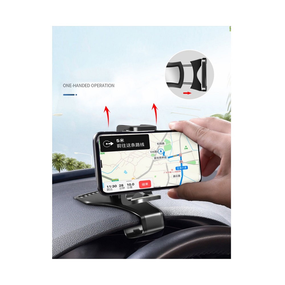 3 in 1 Car GPS Smartphone Holder: Dashboard / Visor Clamp + AC Grid Clip for HP iPAQ h6310 - Black