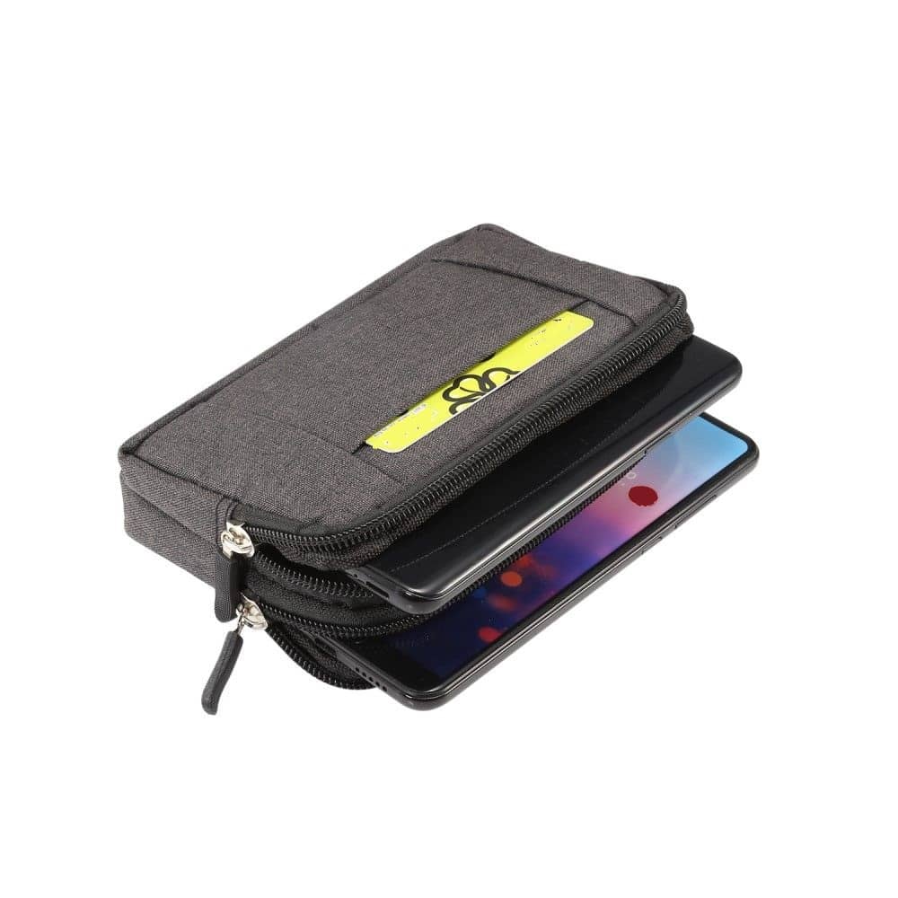 Multipurpose Horizontal Belt Case 2 Compartments Zipper for XTOUCH CS4 (2018)