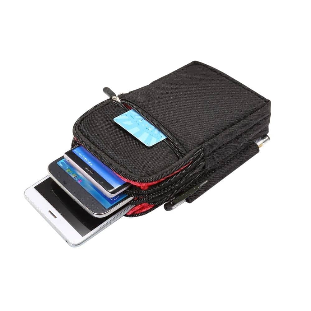 Multi-functional Vertical Stripes Pouch 4 Bag Case Zipper Closing for CONQUEST S16 (2020)